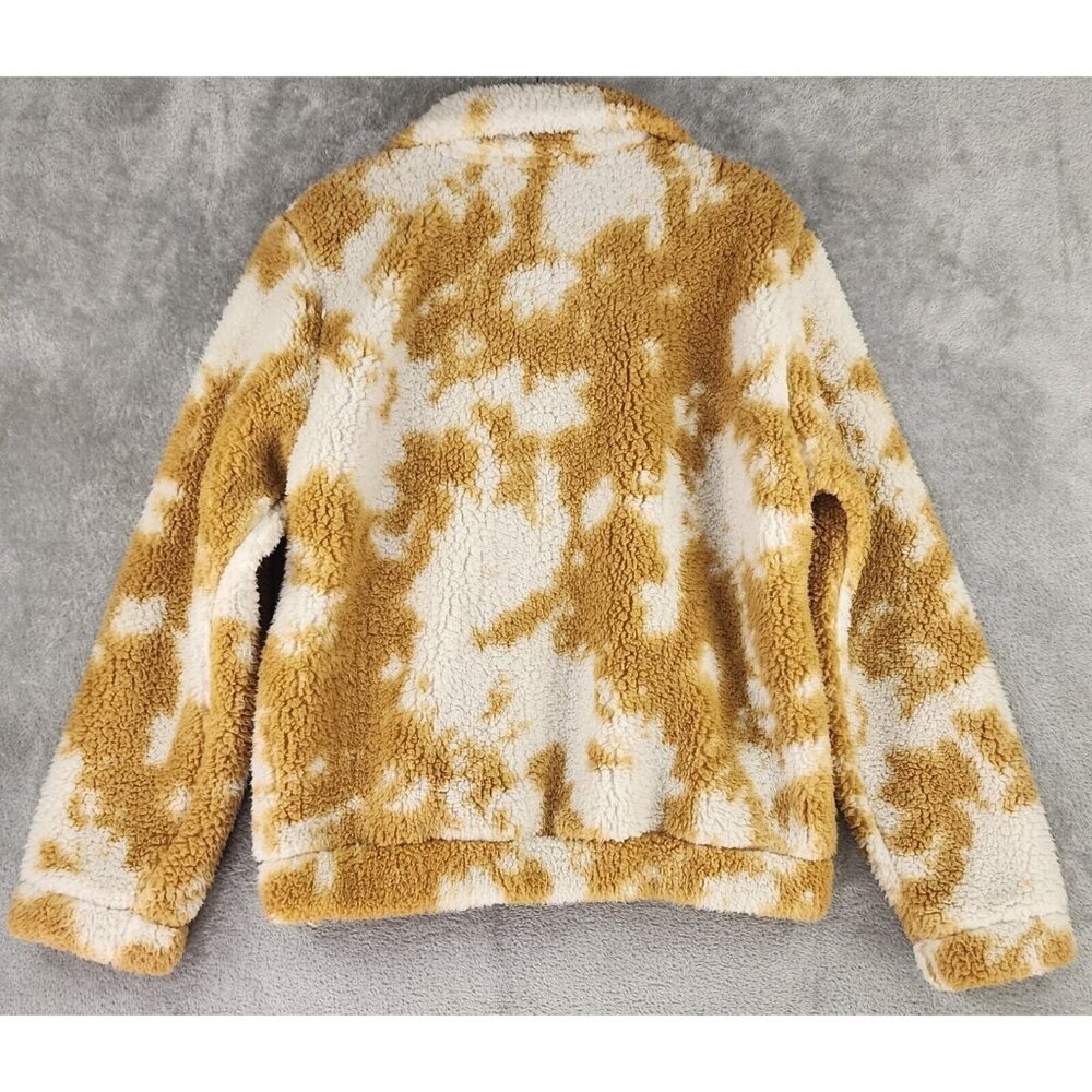 Betsy Johnson Performance Jacket Womens Medium Brown White Full Zip Faux Sherpa - Picture 2 of 12